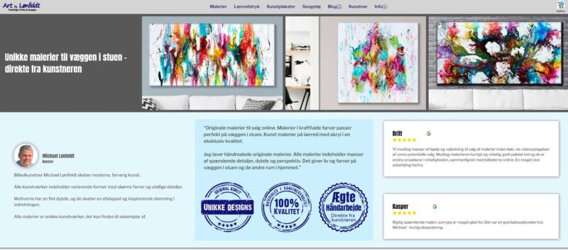 Webshop malerier artbylonfeldt.dk
