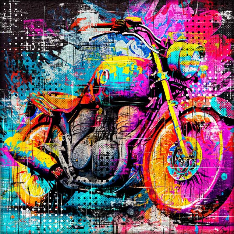 Kunst med pop art motorcykel